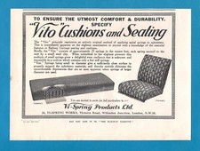 Vintage Advert 1931 - Vi-Spring Products Ltd, London - "Vito" Cushions & Seating