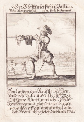 Gravure cuivre fechten weigel - gravure,