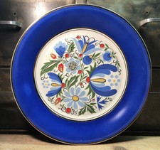 Assiette Murale Porcelaine Lubiana Pologne Décor Floral Diamètre 31,6 Cm