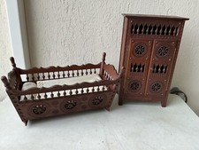 Armoire et lit bretons sculptés anciens grands modèles