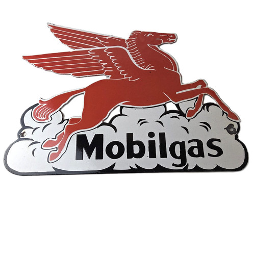 Vintage mobil gasoline sign - vintage,