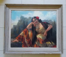 " Gitane Pensive " ,  Gouache