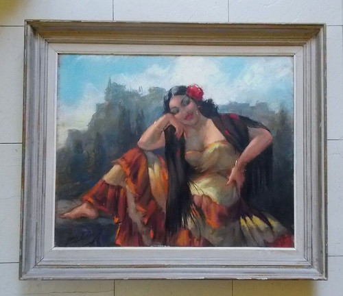 Gitane pensive gouache - ",