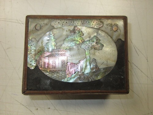 Ancienne boite bois faces - ancienne,