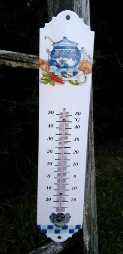 Thermometre emaille 30cm déco - thermometre,