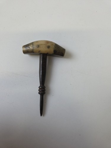Antique bone and metal handle - bone,