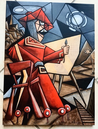 Tableau moderne cubiste x - tableau,