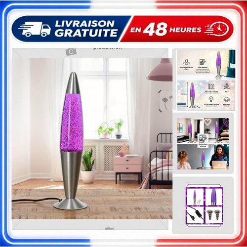 Lampe lave lila pailletée - à,