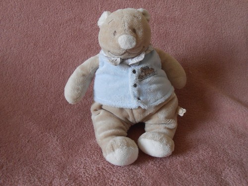 Doudou peluche ours léon - peluche,