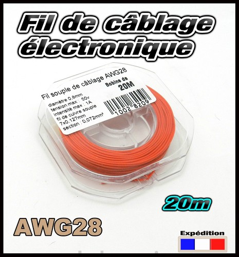 Awg28r fil rouge câblage - rouge, de