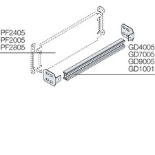 Abb GD7005 Trousse Composition Guide din, Barre Aluminium 465mm + Supports Côtés
