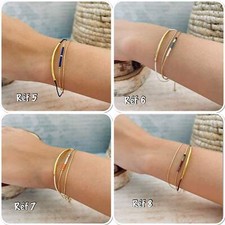 Bracelet or fin minimaliste perles miyuki, bracelet ultra fin or perles fines, b