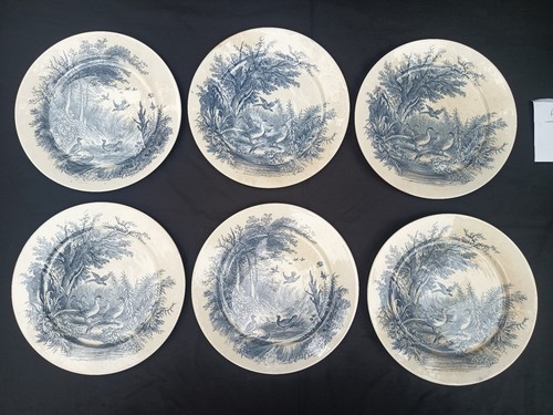 Assiettes plates faïence de - 6,