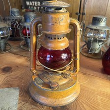 Kerosene lantern red globe Orange Little Giant - Hornell Gas And Light Co NY