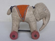 Ancien Jouet Éléphant Sur