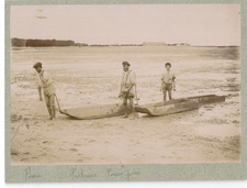 France, Fouras, Pêcheurs Pousse-Pieds vintage albumen print albumen print 