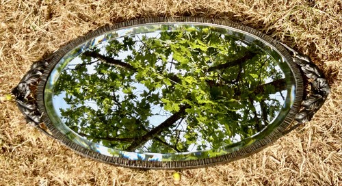 Miroir ovale biseauté art
