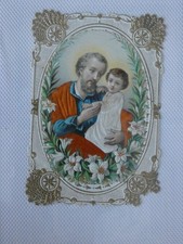 image pieuse canivet dentelle saint joseph et enfant jesus