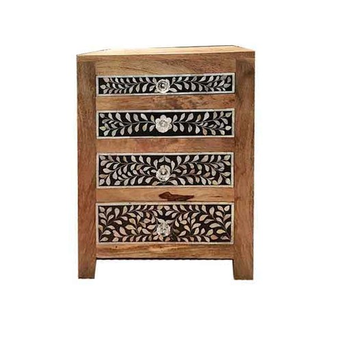 Chevet tiroirs bois mop - 4, en