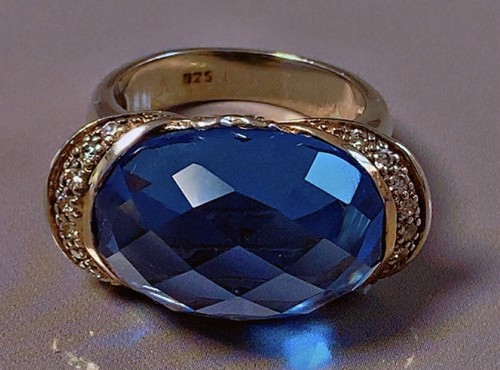 Ancienne bague argent topaze