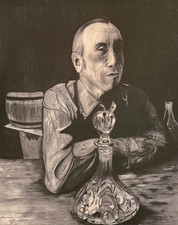 ANDREW COMBA VINTAGE MODERNIST FIGURE PORTRAIT STUDY LITHOGRAPH