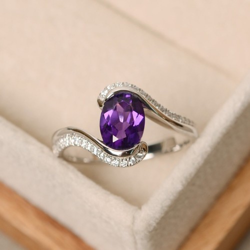 Bague améthyste violette - bague,