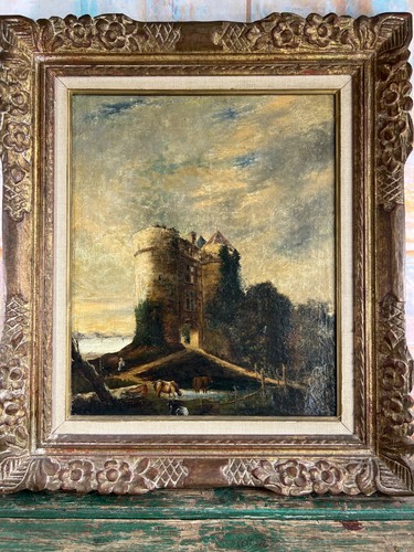 Tableau xixe huile toile - xixe,