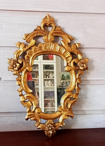 Ancien miroir bois - ancien, sculpté