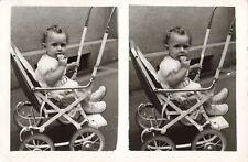 OLD PHOTOGRAPH CHILD IN HIS STROLLER