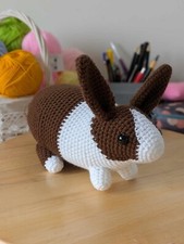 Lapin blanc marron, doudou