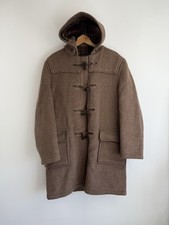 Gloverall Duffle Coat Mens Size UK XL 40 Brown Wool Hooded Toggle England Jacket