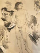 Male Nude & Studio & Portraits & Pencil & 19th Century & France