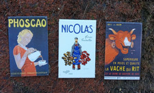 ANTIQUE BRANDS ADVERTISING EMAIL MAGNETS 3 PIECES C3 MADE IN FRANCE TOP