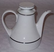 Scherzer Porcelaine Avec Bande Argent / Bordure Argentée Pot de Café