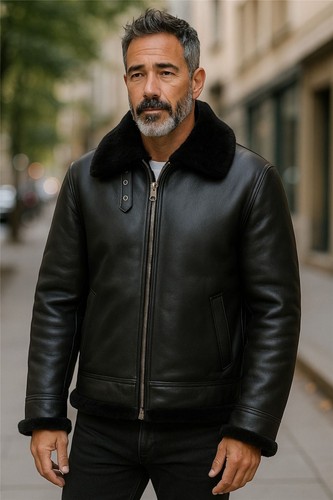 Veste pilote aviateur noire - aviateur,