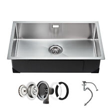 VEVOR Évier de cuisine à encastrer sous plan en acier inox 304 cuve simple 76 cm