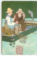 Fishing - Two Men in a Fishing Boat - 7447