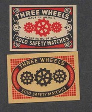 Antique Tags Austria MM322 Three Wheelers Matches Average 60