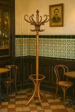 Ancien Porte Manteau Perroquet - Bois Courbé - Style THONET