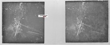 Characters, wood, stereo photo glass plate, black & white positive 4.5x10.7 cm