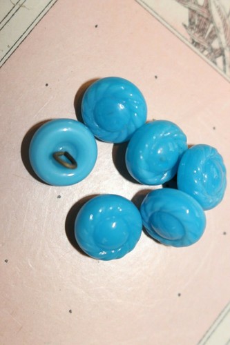 Bouton ancien couture bleu - ancien,