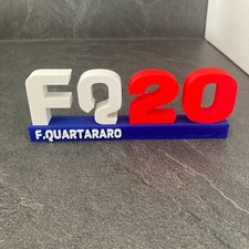 Logo Moto GP Fabio Quartararo 3D, blanc, 18cm x 6 cm x 2cm