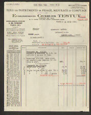 PARIS (XI°) BALANCE / WEIGHT / INSTRUMENTS MEASURING COUNTING ""Ets. Ch. TESTUT"" 1932