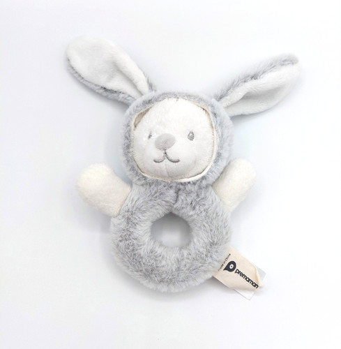 Doudou hochet ours - , blanc