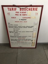 ANCIEN TABLEAU TARIF BOUCHERIE