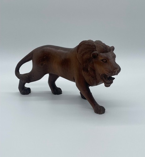 Statue statuette lion - lion, bois