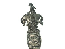 Denver, COLORADO Sterling SOUVENIR SPOON - Bronc Rider + Prospector with Mule