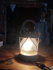 Lampe Marine Bois - Boule Verre Vert - Cordage Vintage