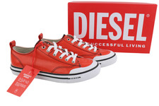 Diesel S-Athos Low Sneakers Pour Hommes EU42.5 Rouge Revêtu Chaussures De Sport