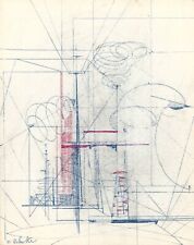ORIGINAL COLOR DRAWING WITH PENCILS - MARCEL DELMOTTE (1901-1984) - CIRCA 1960